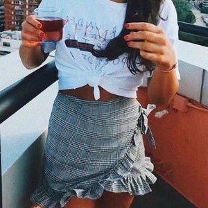 Grey Bandit Plaid Wrap Copacabana Skirt